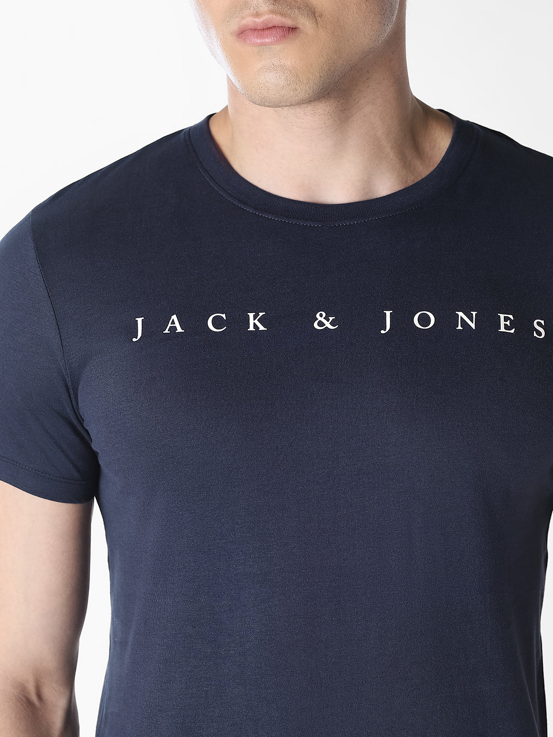 Blue Logo Text Crew Neck T-shirt