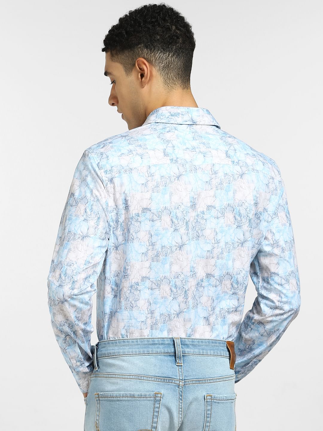 Light Brown Floral Full Sleeves Shirt