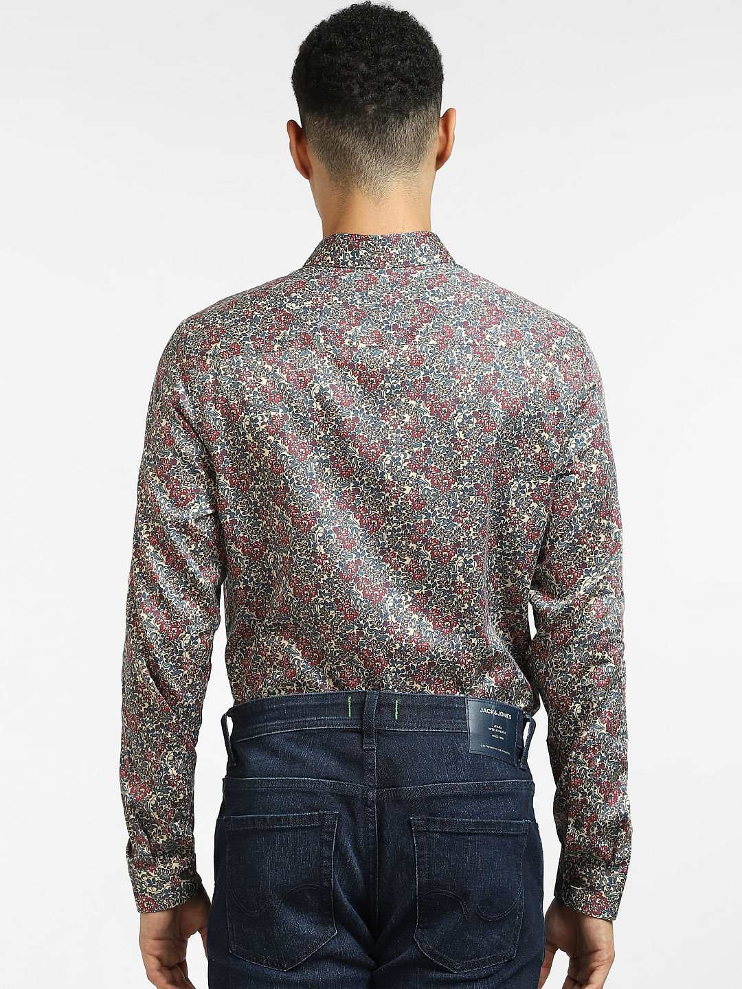 Red Floral Full Sleeves Shirt