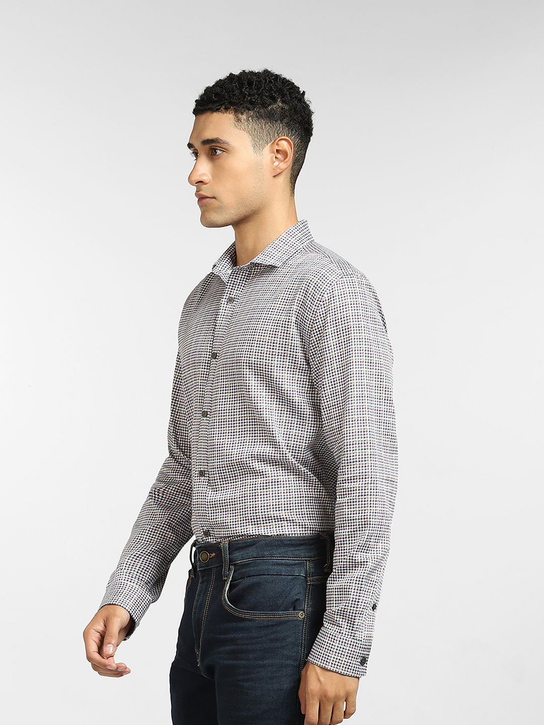 Pink Dobby Full Sleeves Shirt