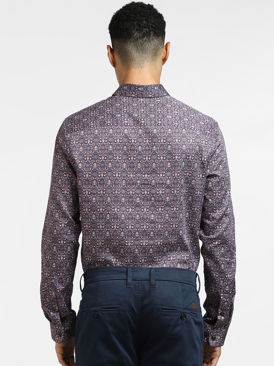 Purple All Over Print Full Sleeves Shirt