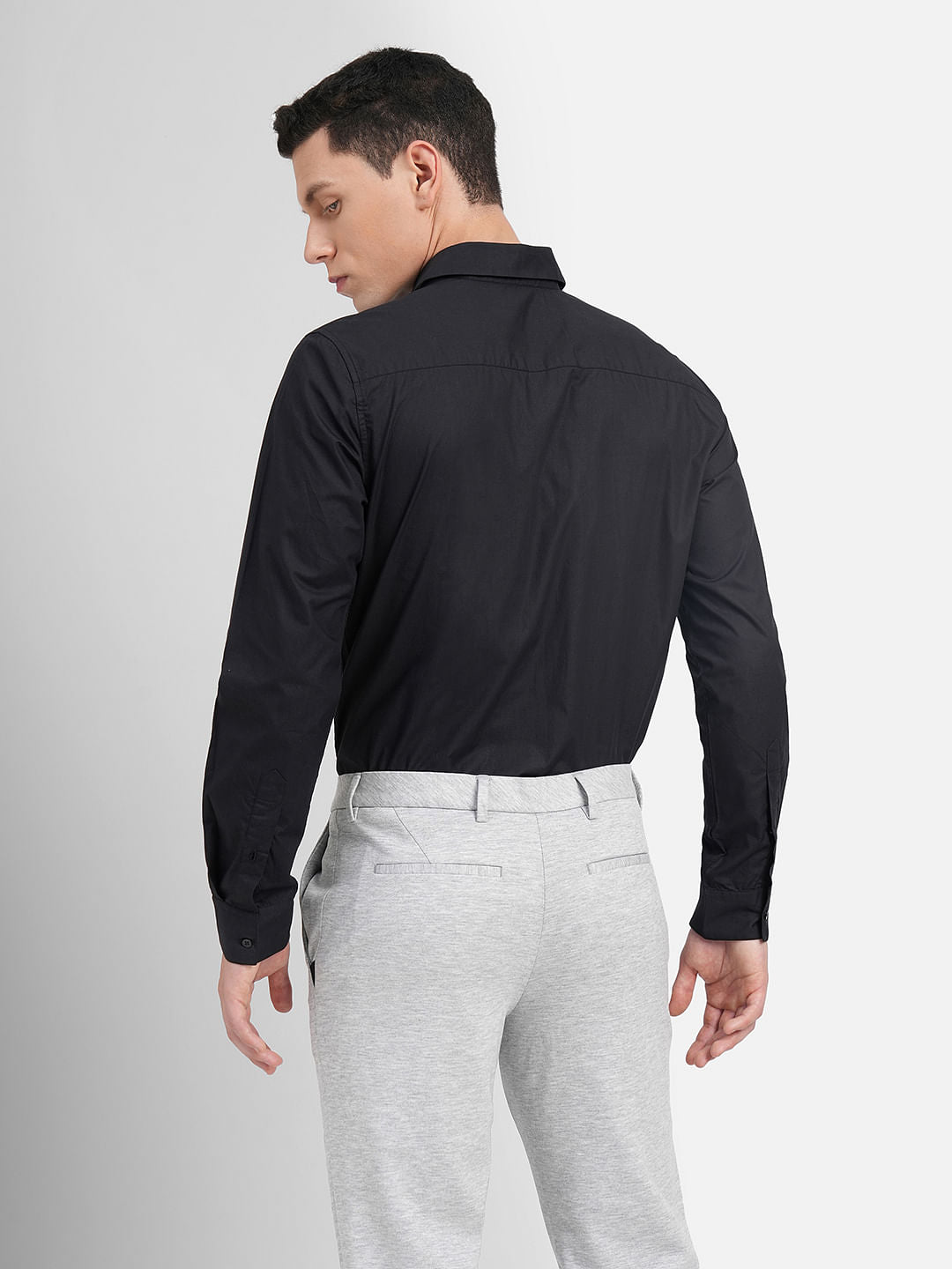 Black Printed Full Sleeves Shirt