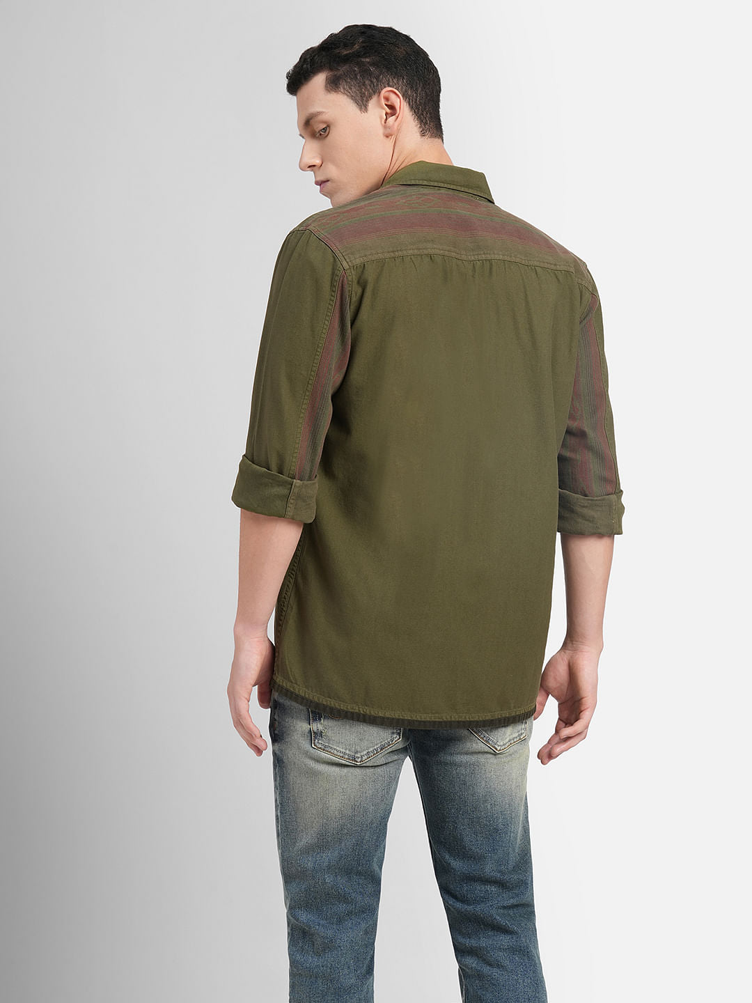 Green Washed Full Sleeves Shirt