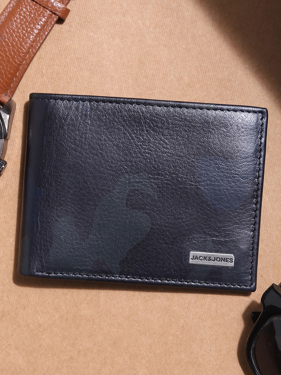 Green Camo Print Leather Wallet - ONE