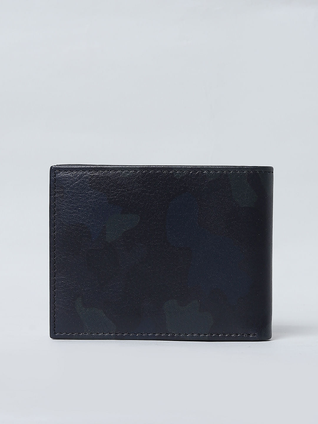 Green Camo Print Leather Wallet