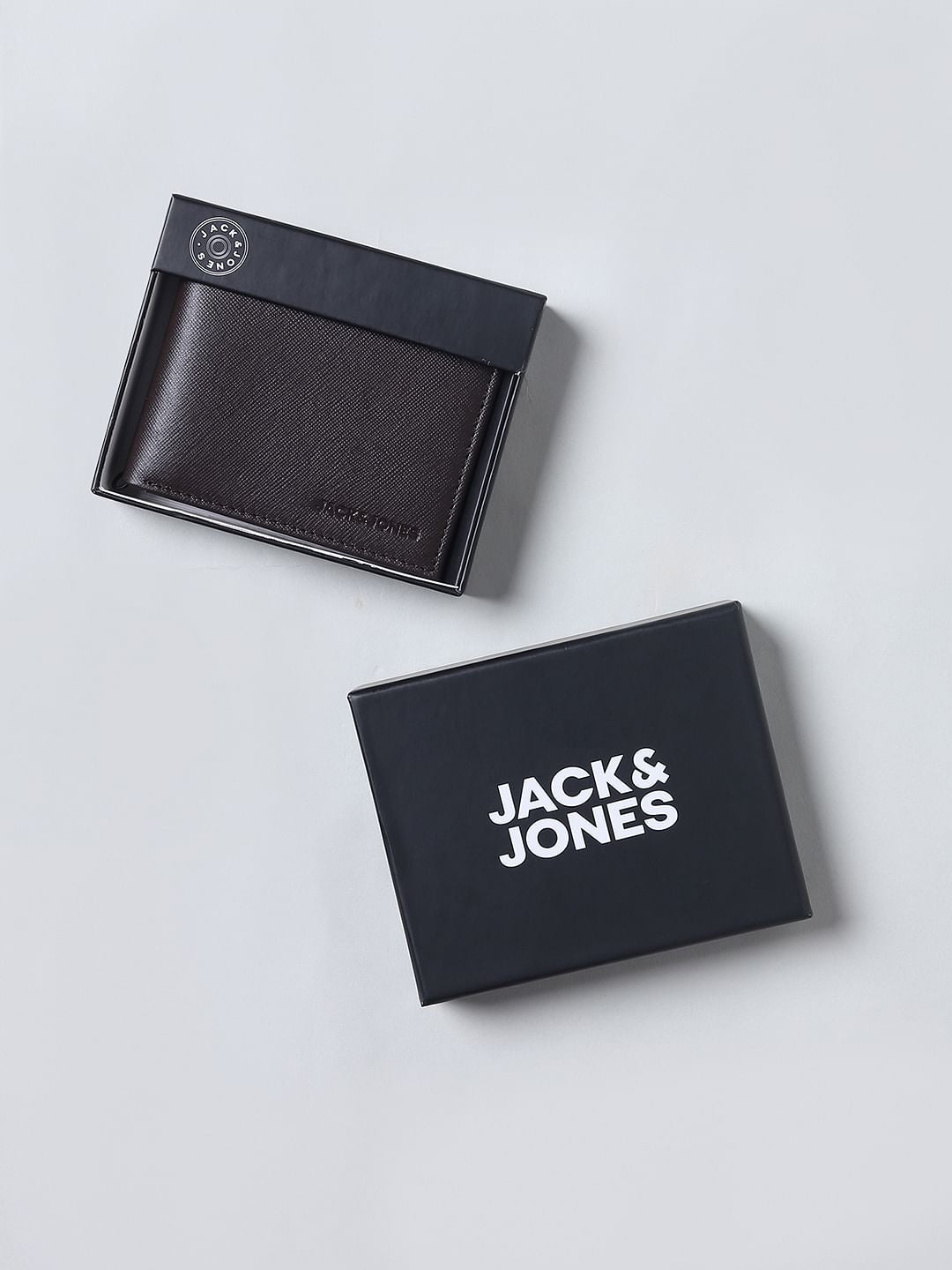 Brown Colourblocked Leather Wallet