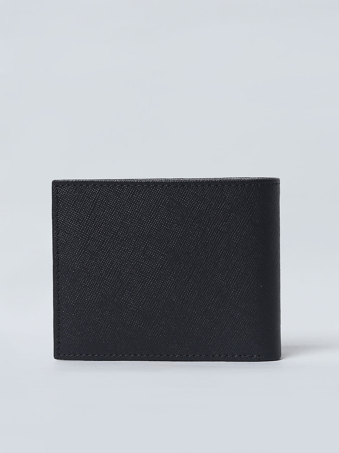 Black Colourblocked Leather Wallet