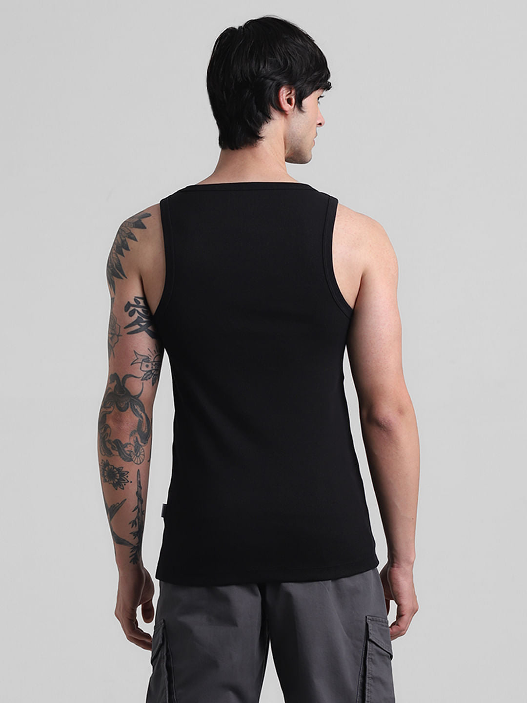 Black Crew Neck Vest