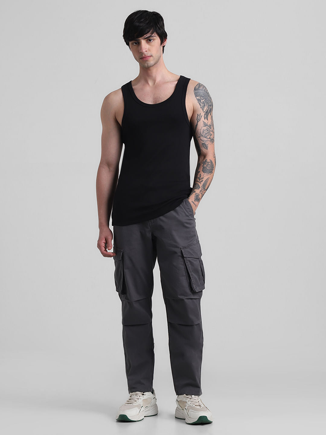 Black Crew Neck Vest