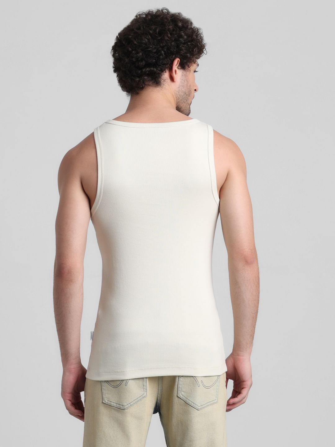 White Crew Neck Fashion Vest