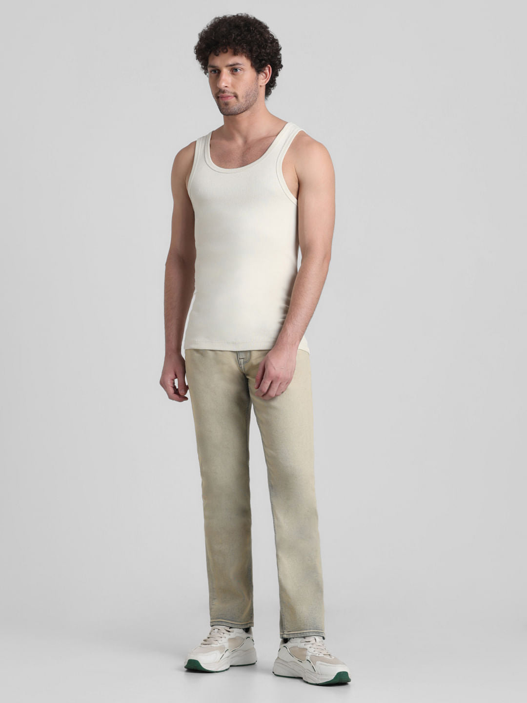 White Crew Neck Fashion Vest
