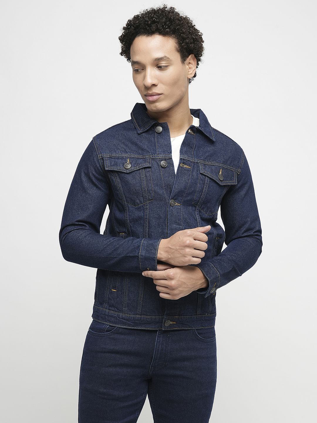 PRODUKT by JACK&JONES Dark Blue Trucker Denim Jacket