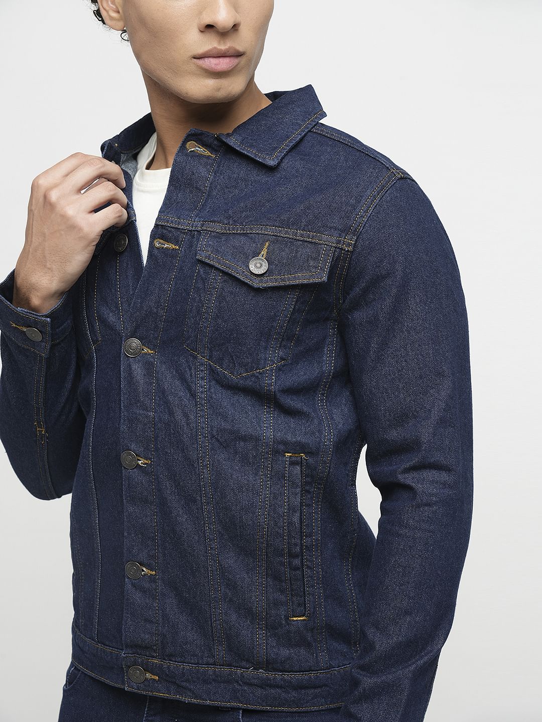 PRODUKT by JACK&JONES Dark Blue Trucker Denim Jacket
