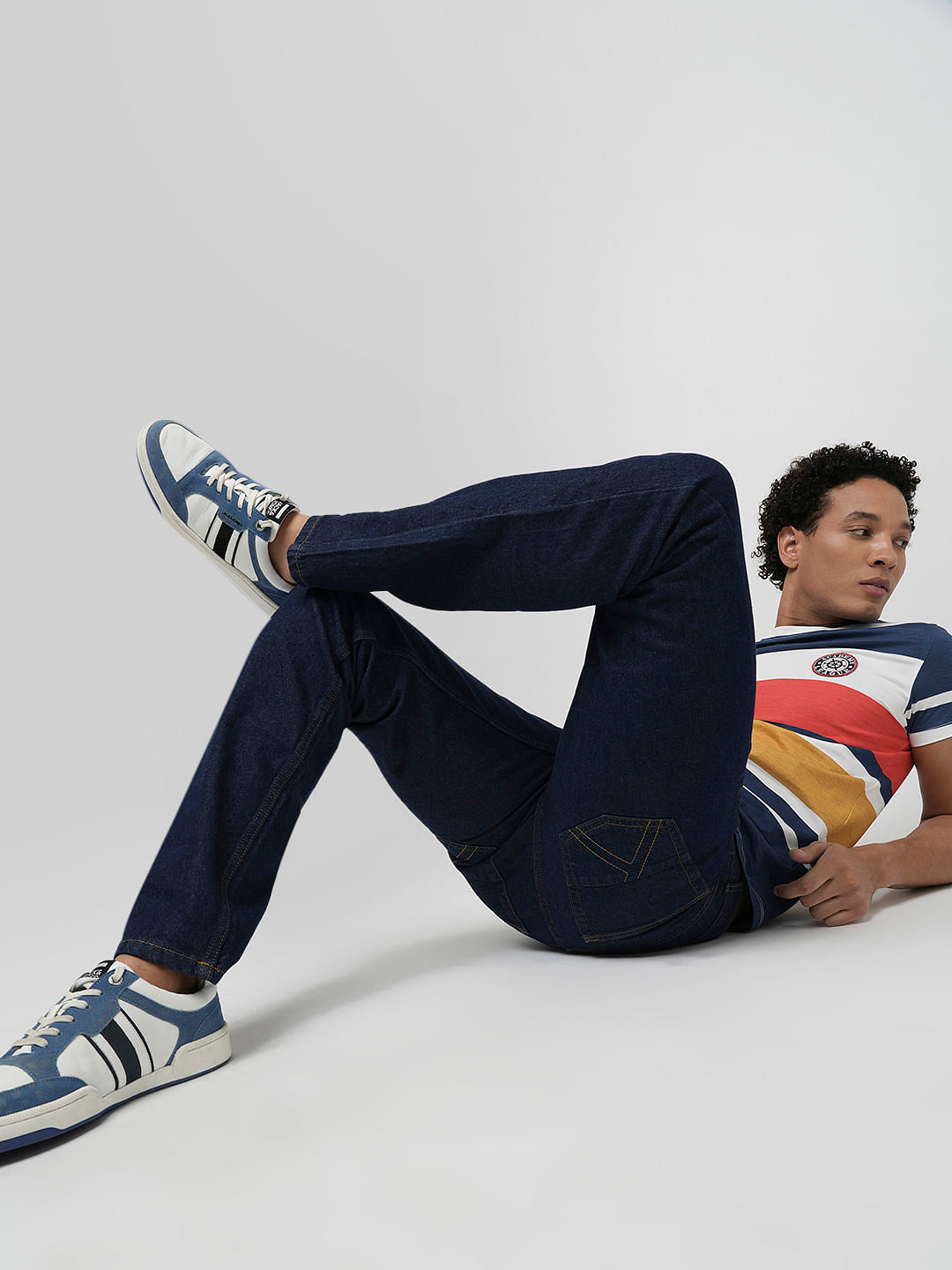 PRODUKT by JACK&JONES Dark Blue Mid Rise Regular Fit Jeans - 28
