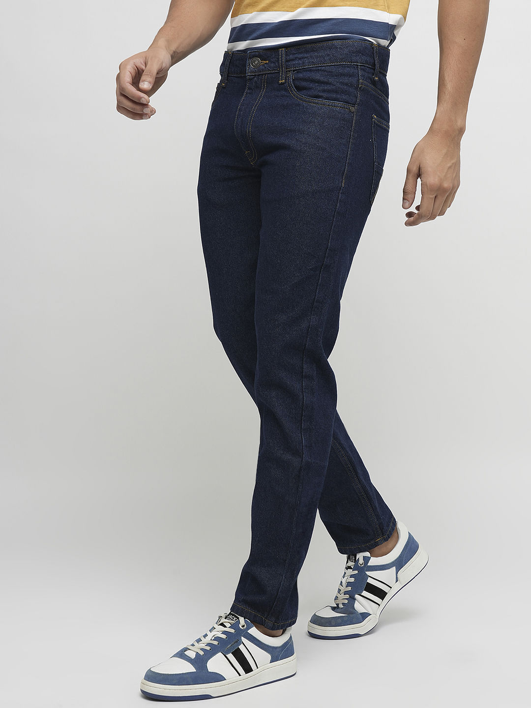 PRODUKT by JACK&JONES Dark Blue Mid Rise Regular Fit Jeans