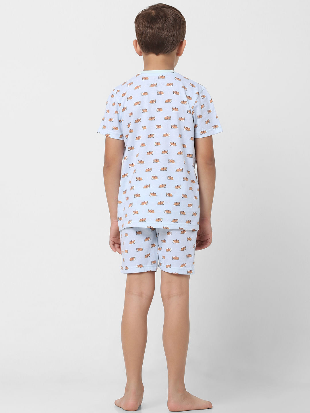Boys Blue T-shirt & Shorts Sleepwear Set