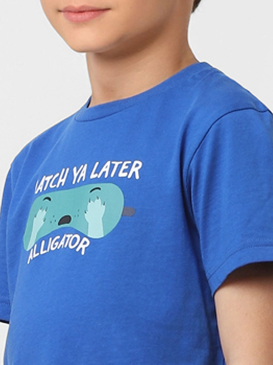 Boys Blue T-shirt & Shorts Sleepwear Set