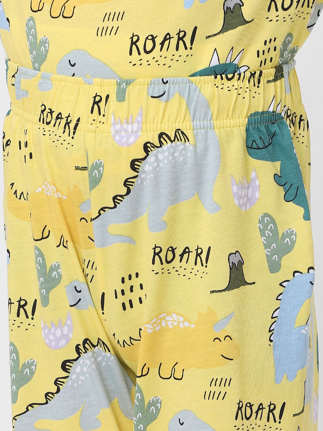 Boys Yellow Printed Sleepwear Set