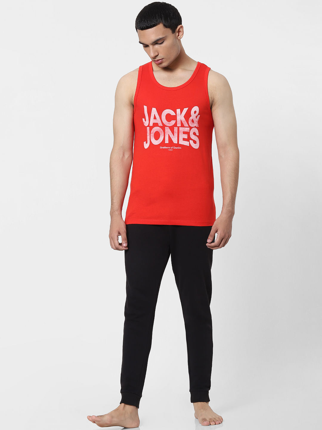 Red Logo Print Vest