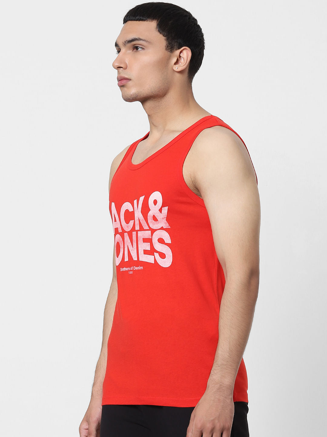 Red Logo Print Vest