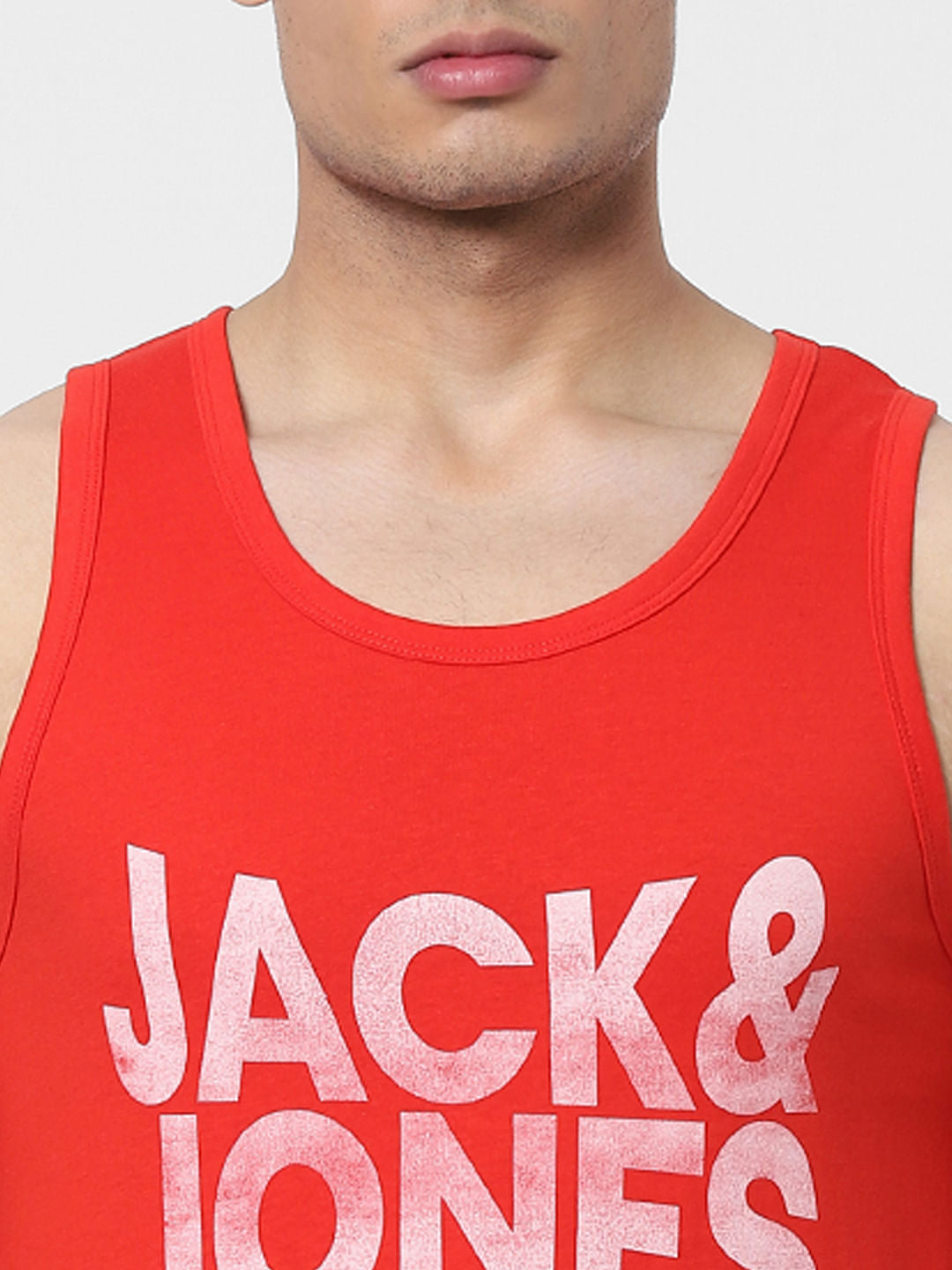 Red Logo Print Vest