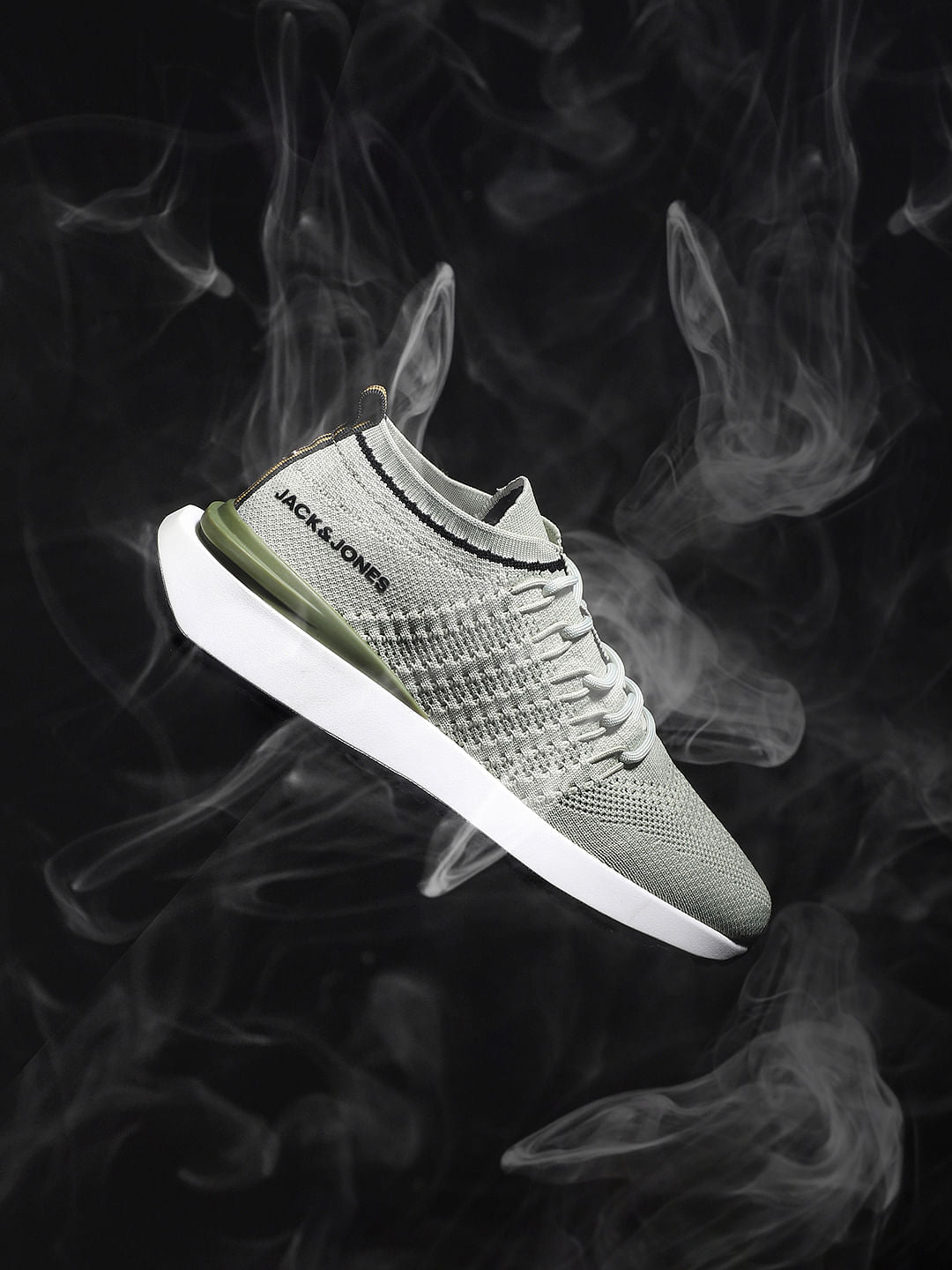 Light Green Textured Mesh Sneakers - 6