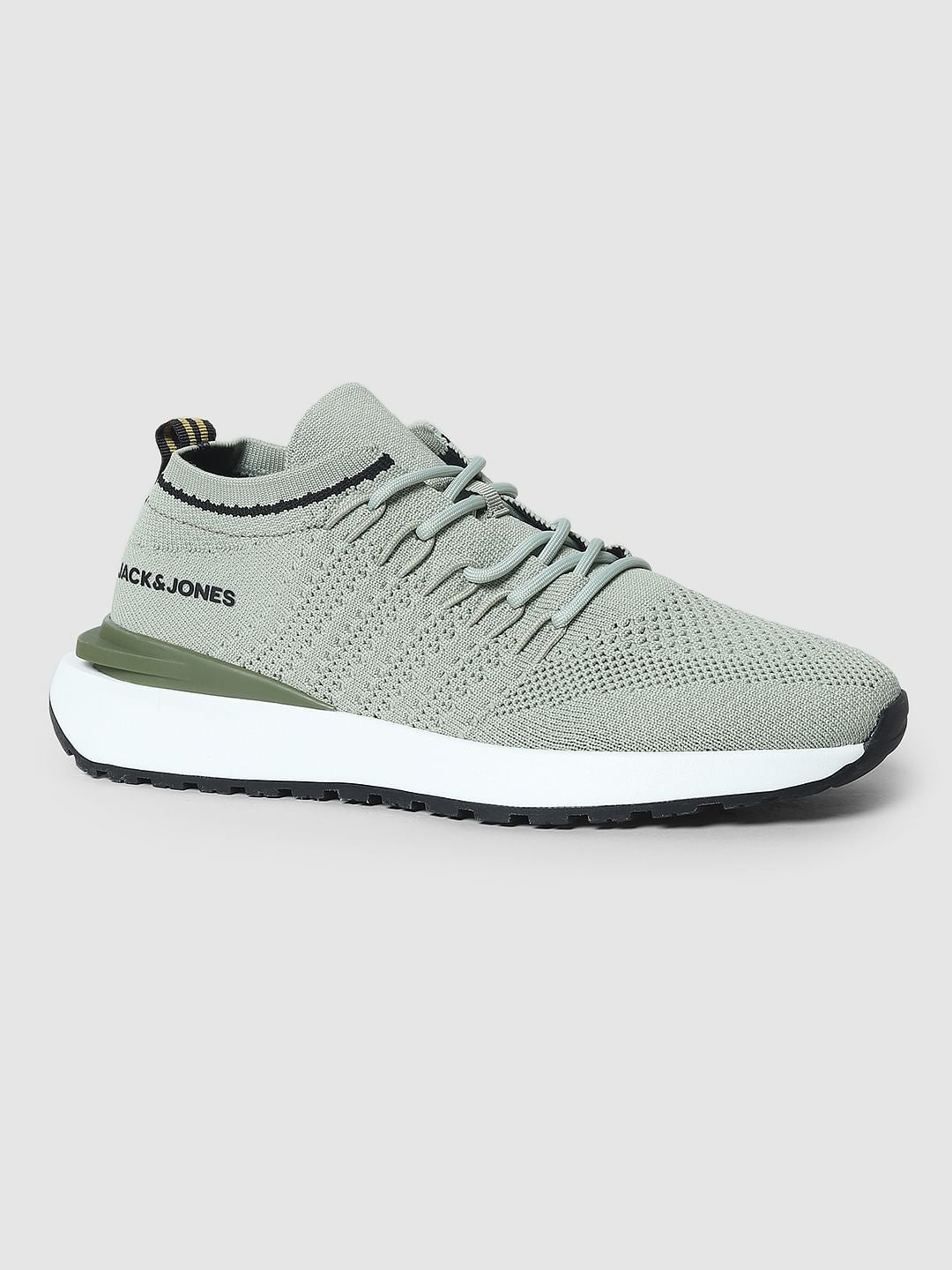 Light Green Textured Mesh Sneakers