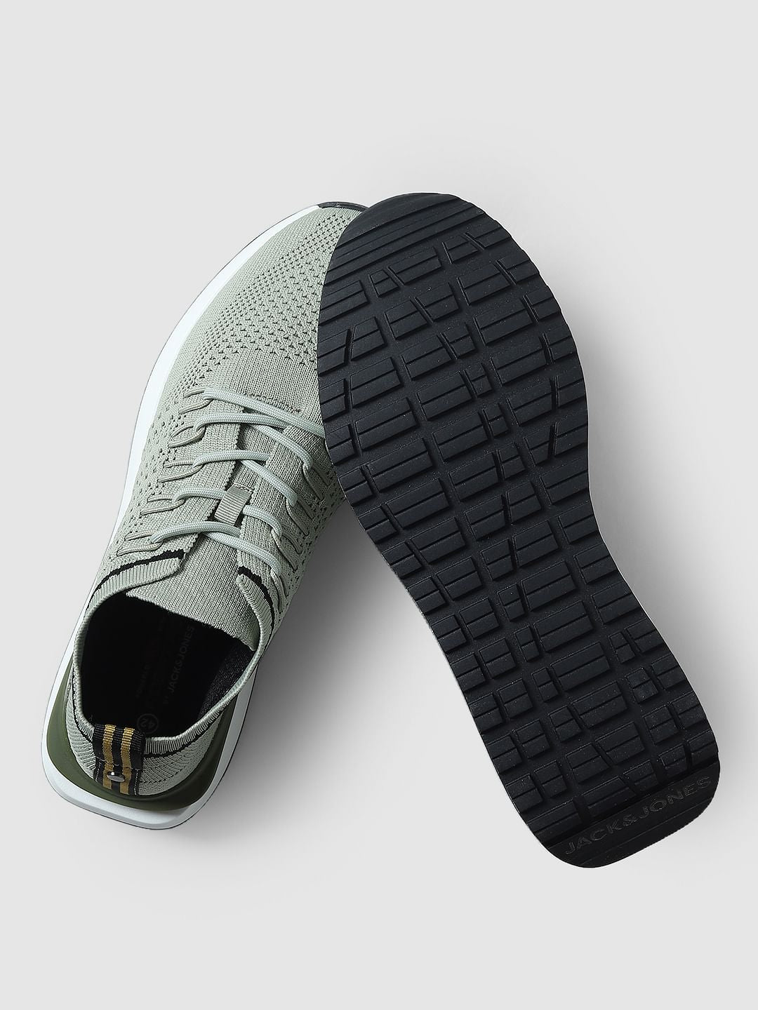 Light Green Textured Mesh Sneakers