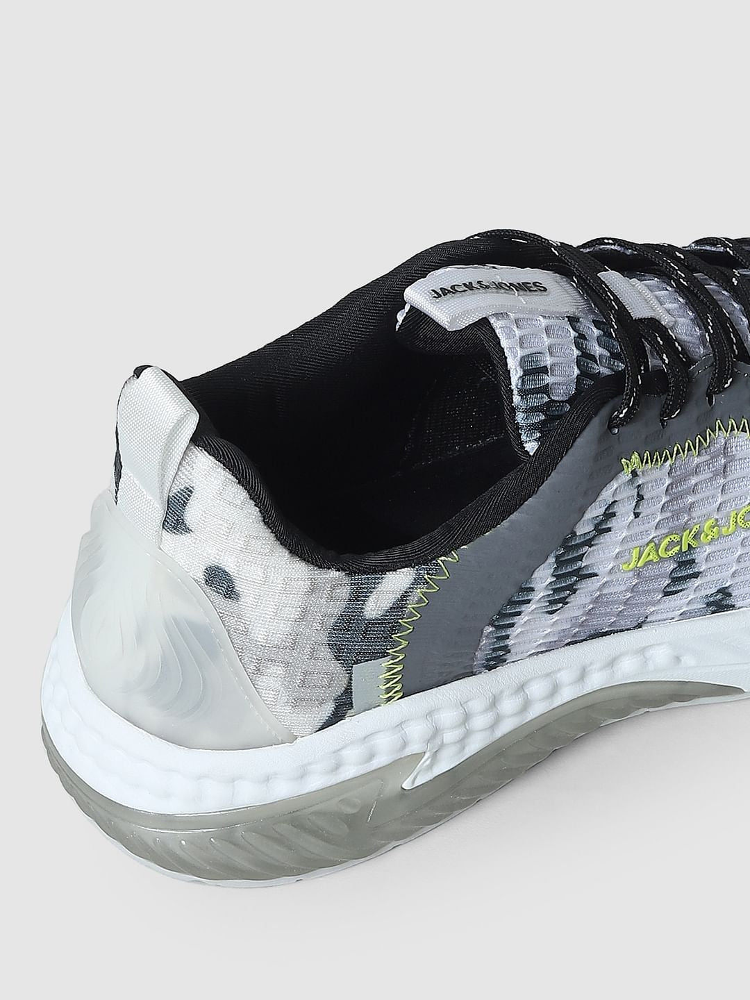 White Camo Print Mesh Sneakers