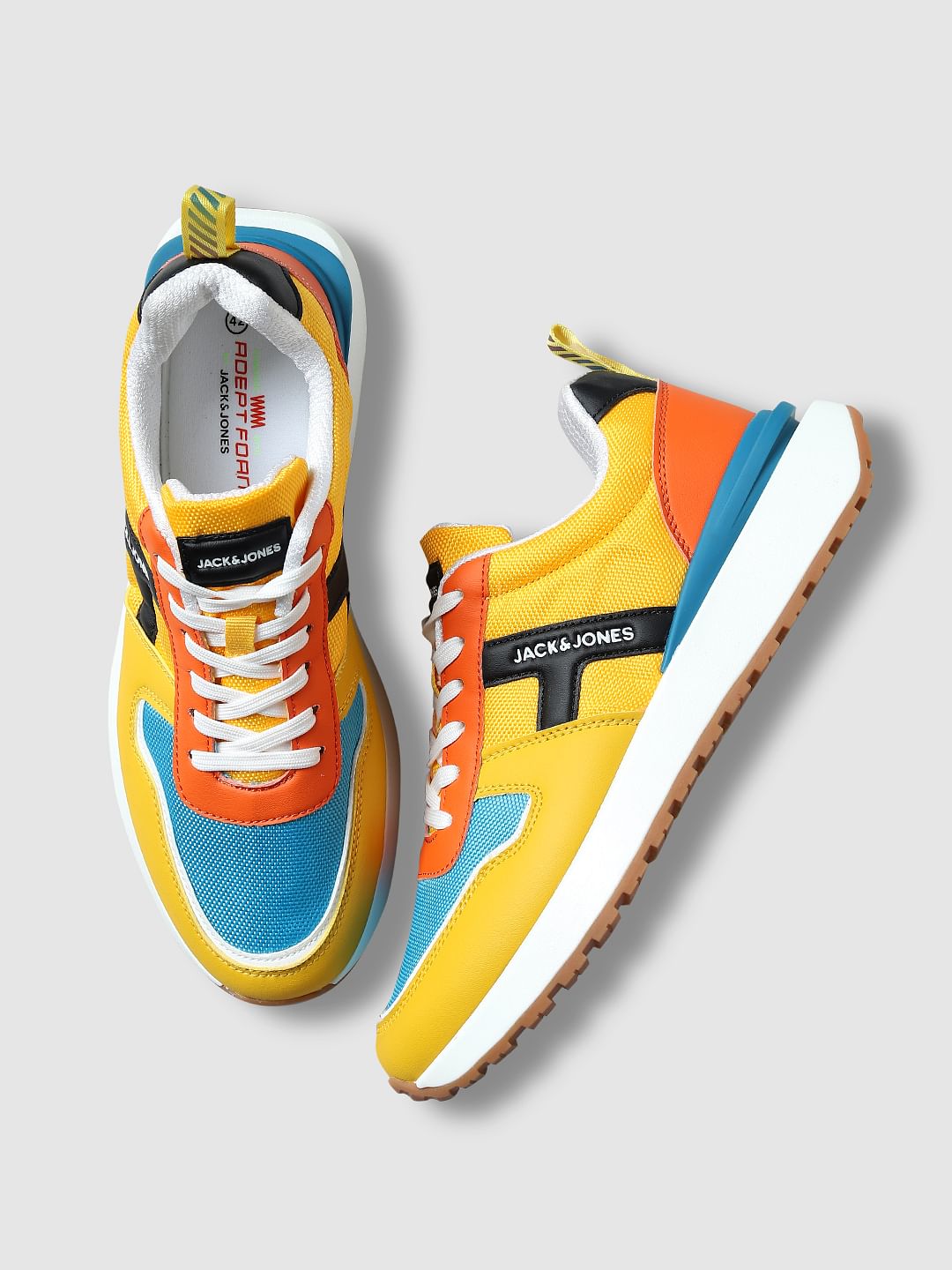 Yellow Colourblocked Sneakers