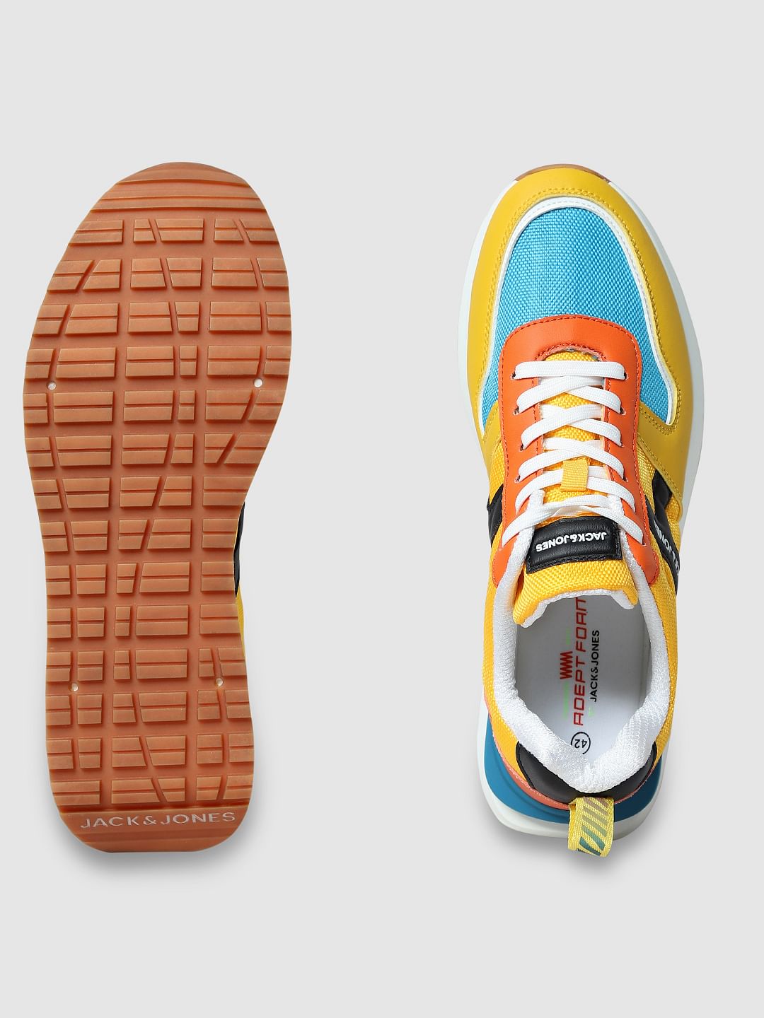 Yellow Colourblocked Sneakers