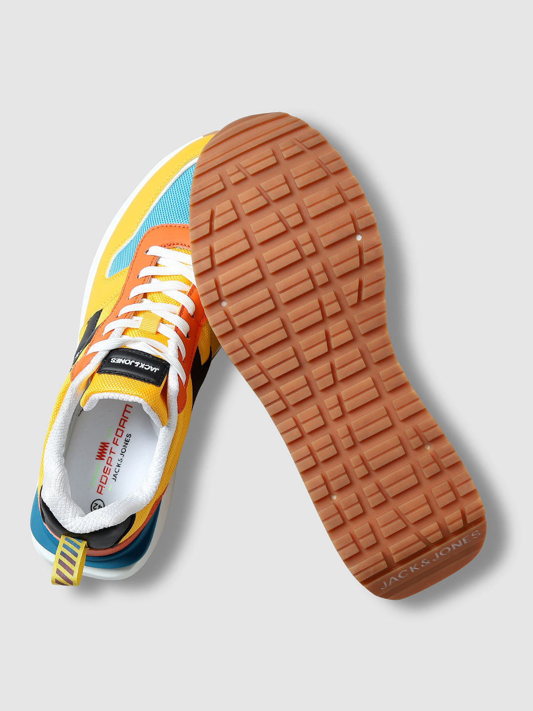 Yellow Colourblocked Sneakers