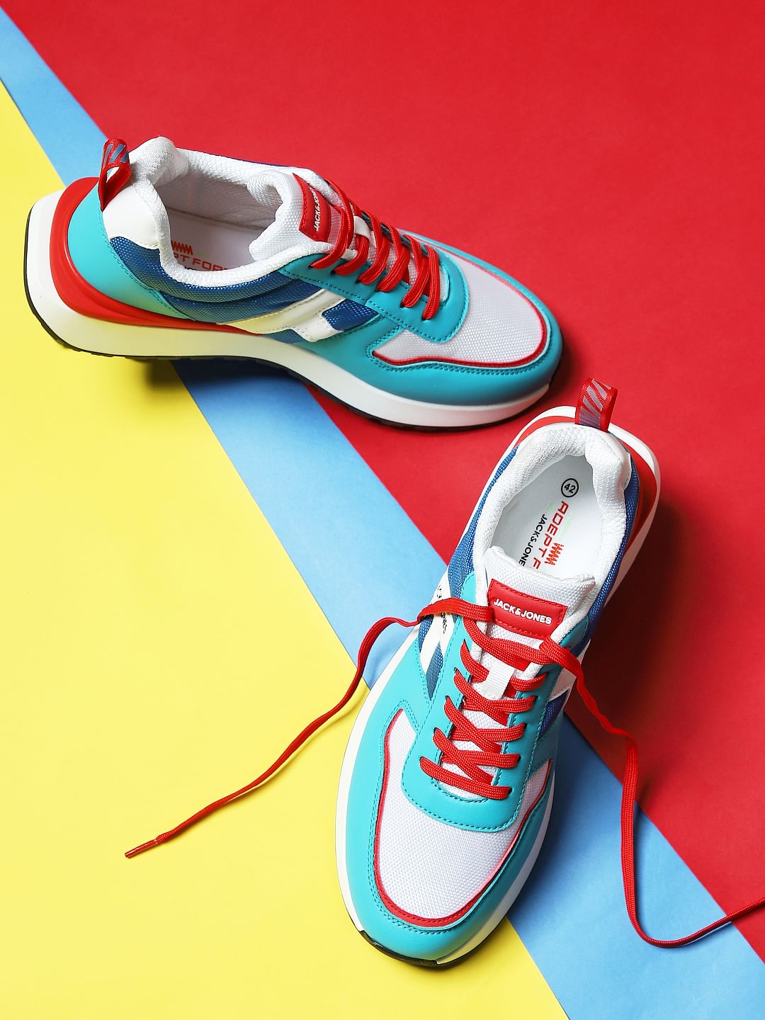 Blue Colourblocked Sneakers