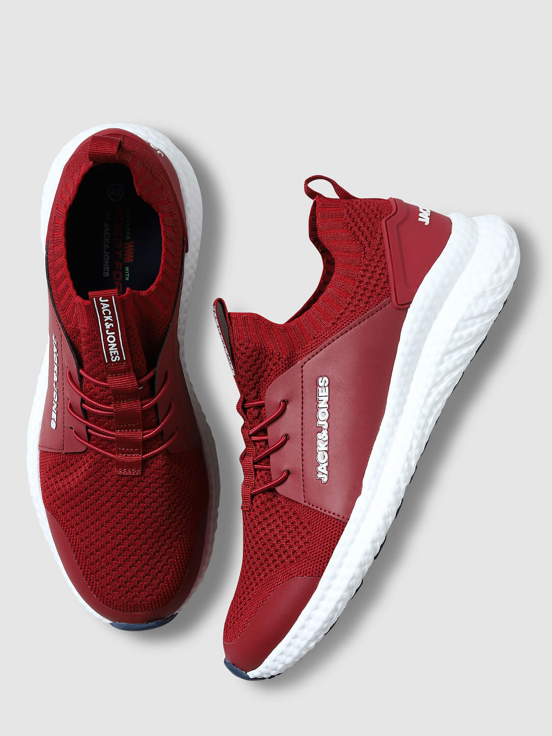 Dark Red Lace-up Sneakers