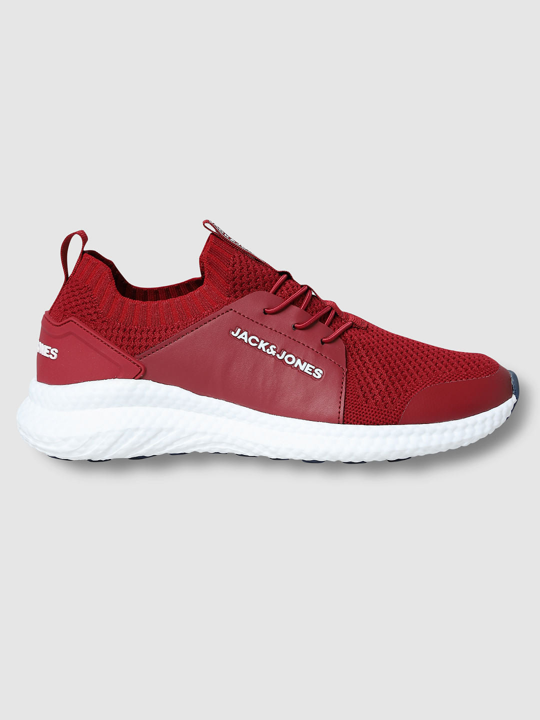 Dark Red Lace-up Sneakers