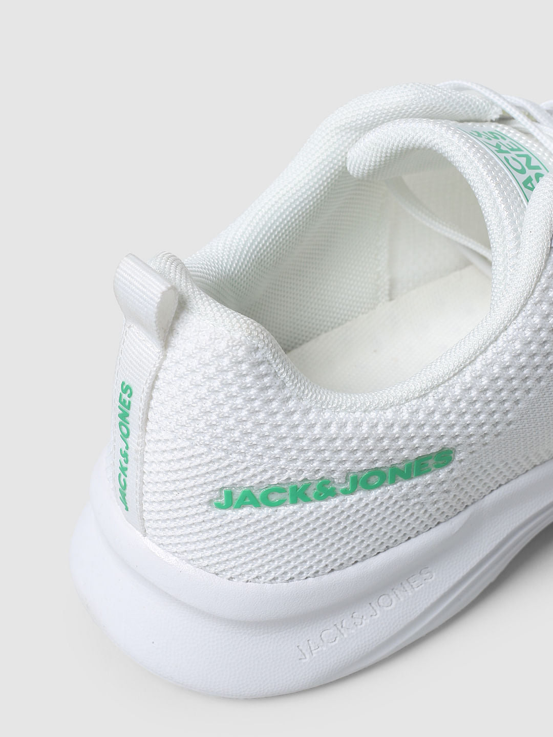 White Lace-Up Mesh Sneakers