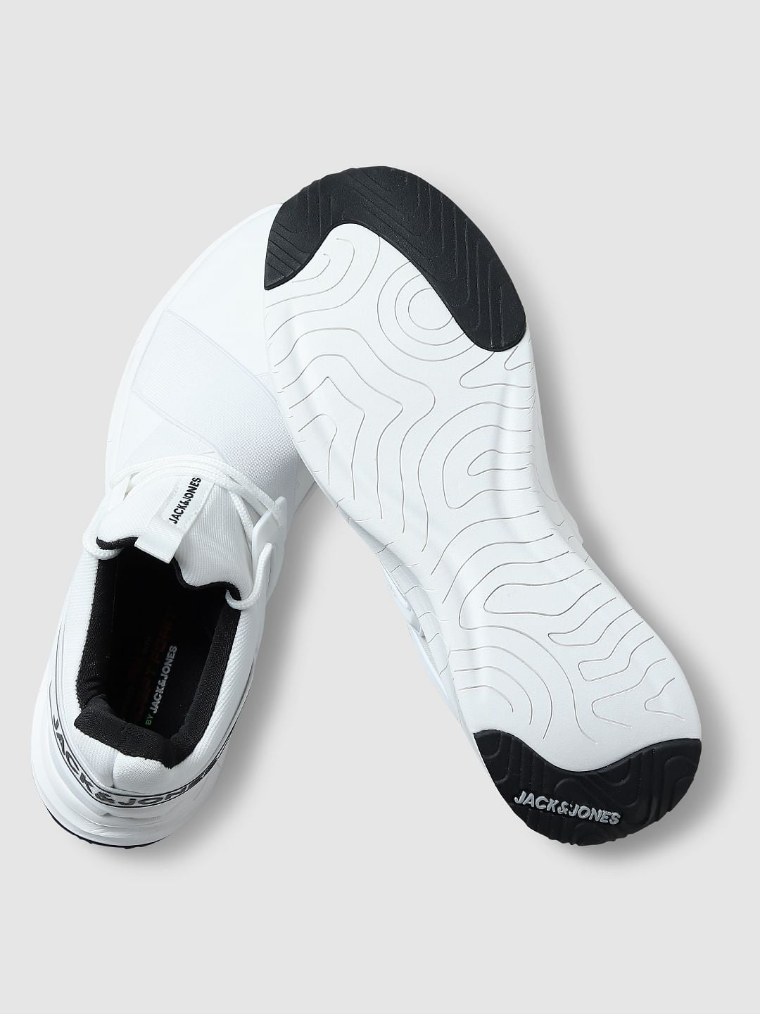 White Flex Sole Knitted Sneakers