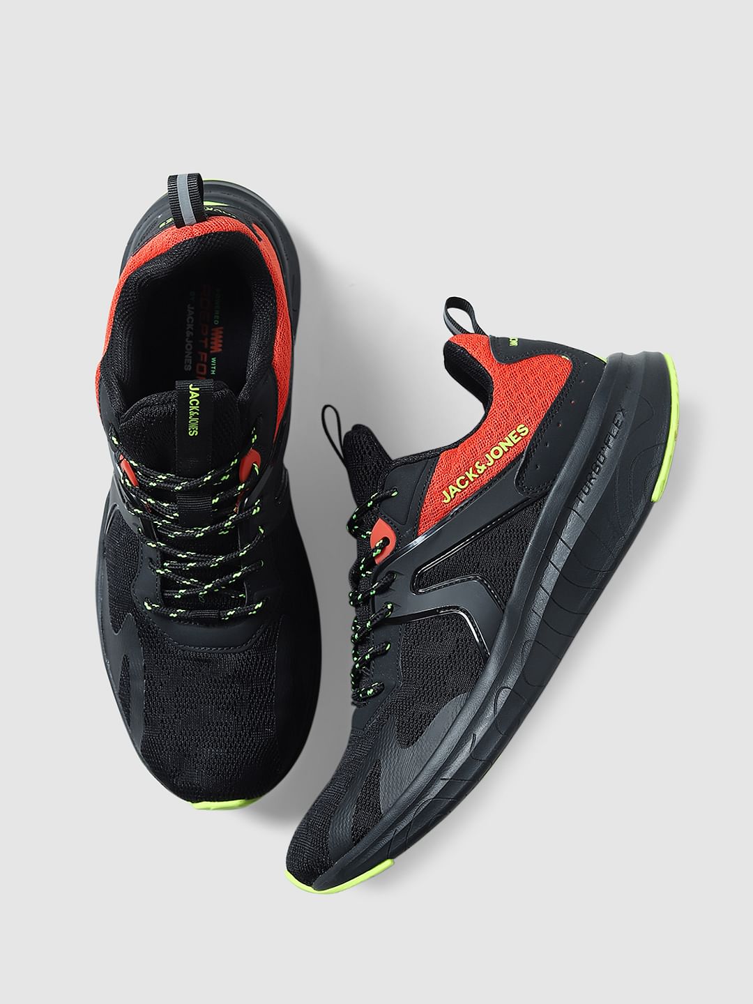 Black Flex Sole Knit Sneakers