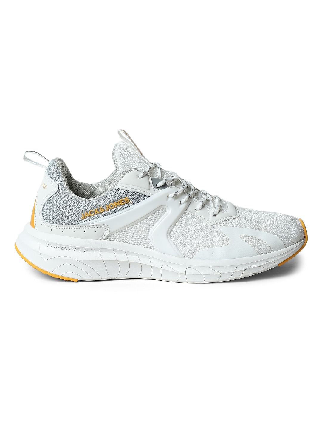 White Mid-Top Lace-Up Sneakers