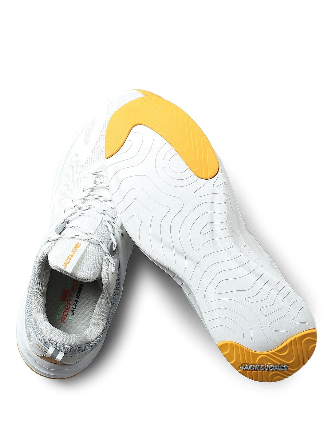 White Mid-Top Lace-Up Sneakers