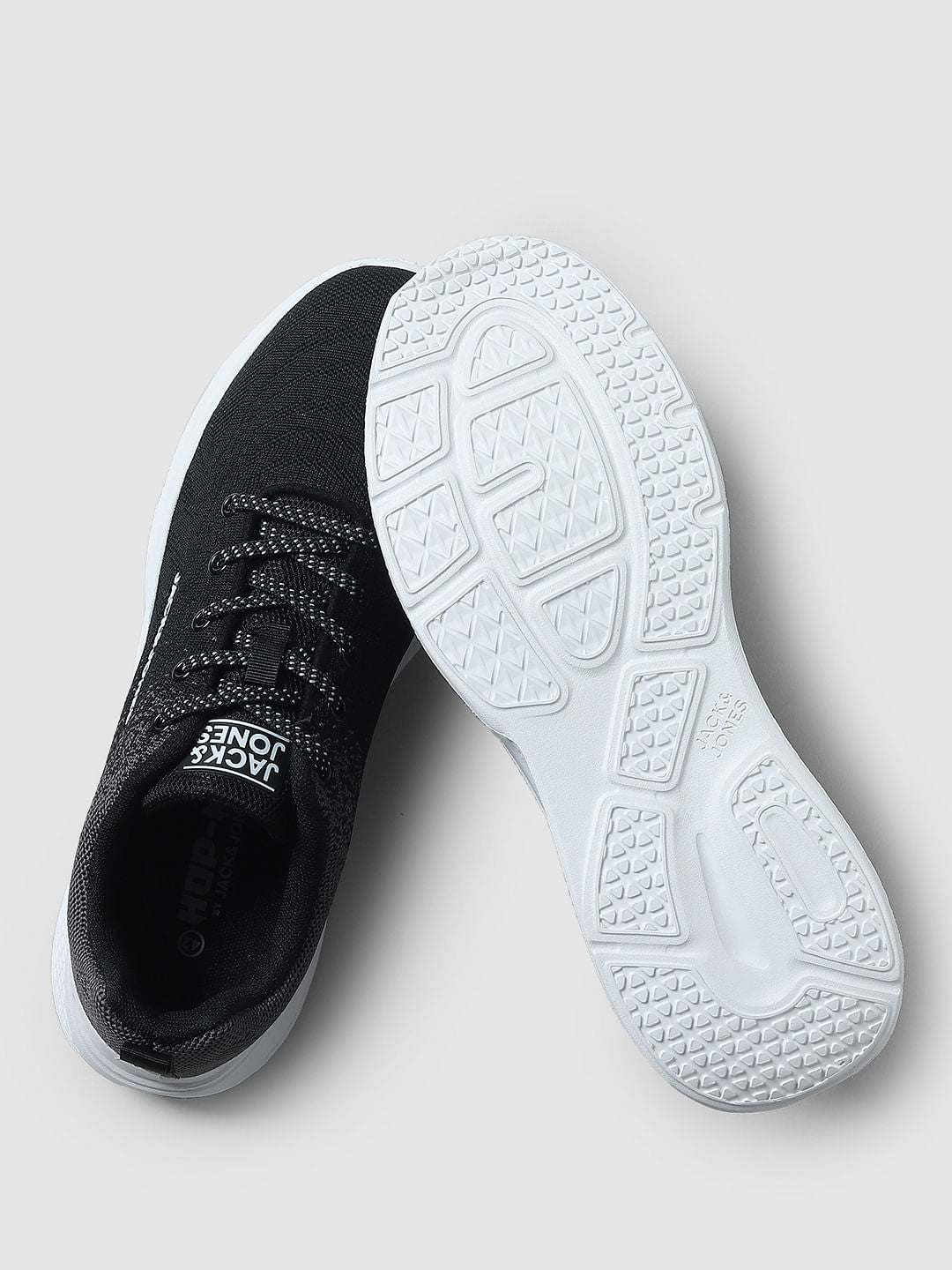 Black Gradient Lace-Up Sneakers