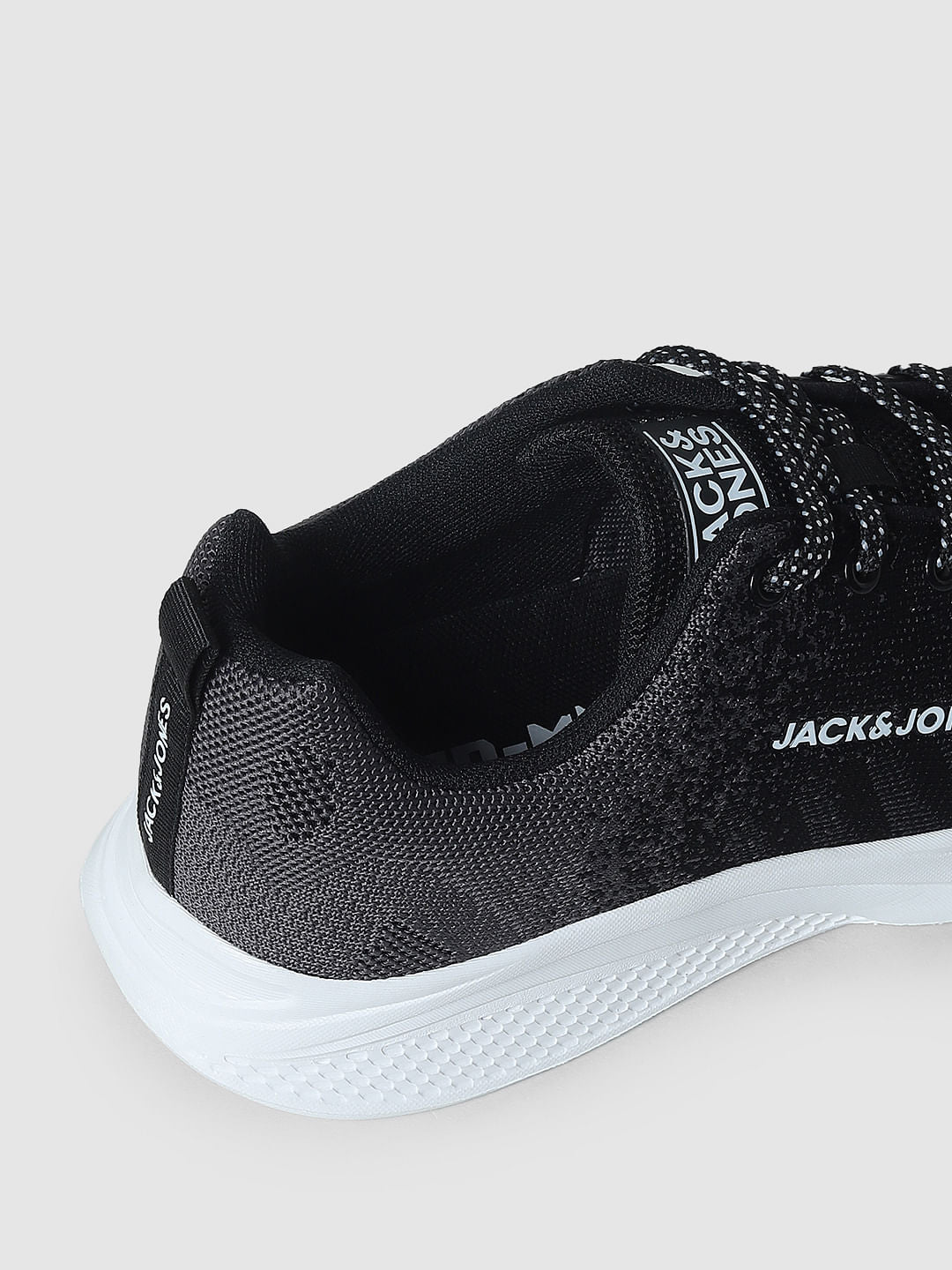 Black Gradient Lace-Up Sneakers