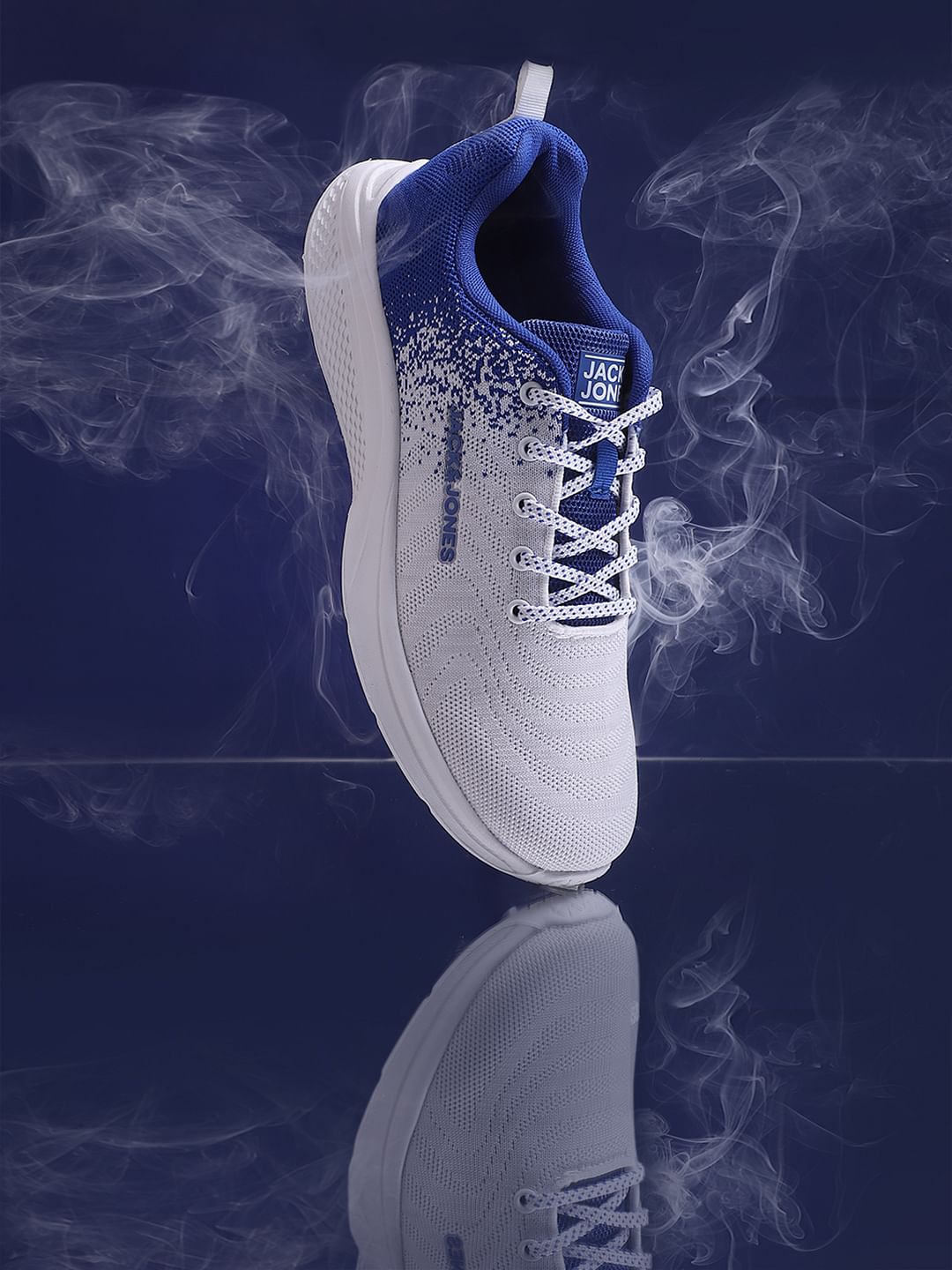 White Gradient Lace-Up Sneakers - 6