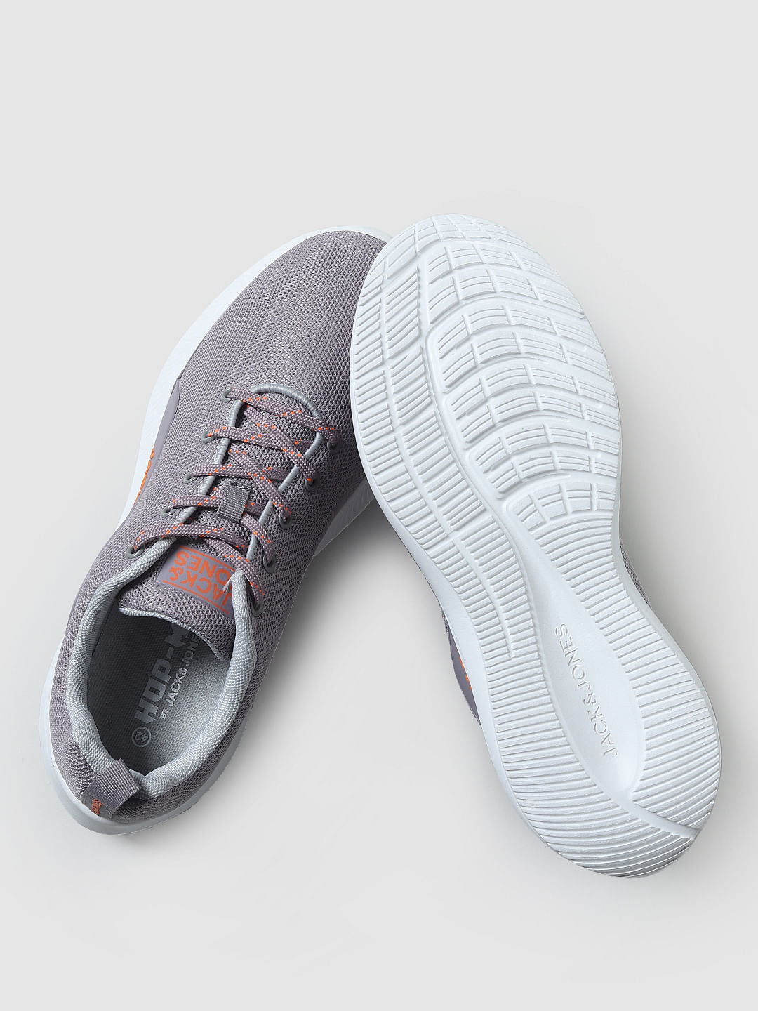 Grey Lace-Up Mesh Sneakers