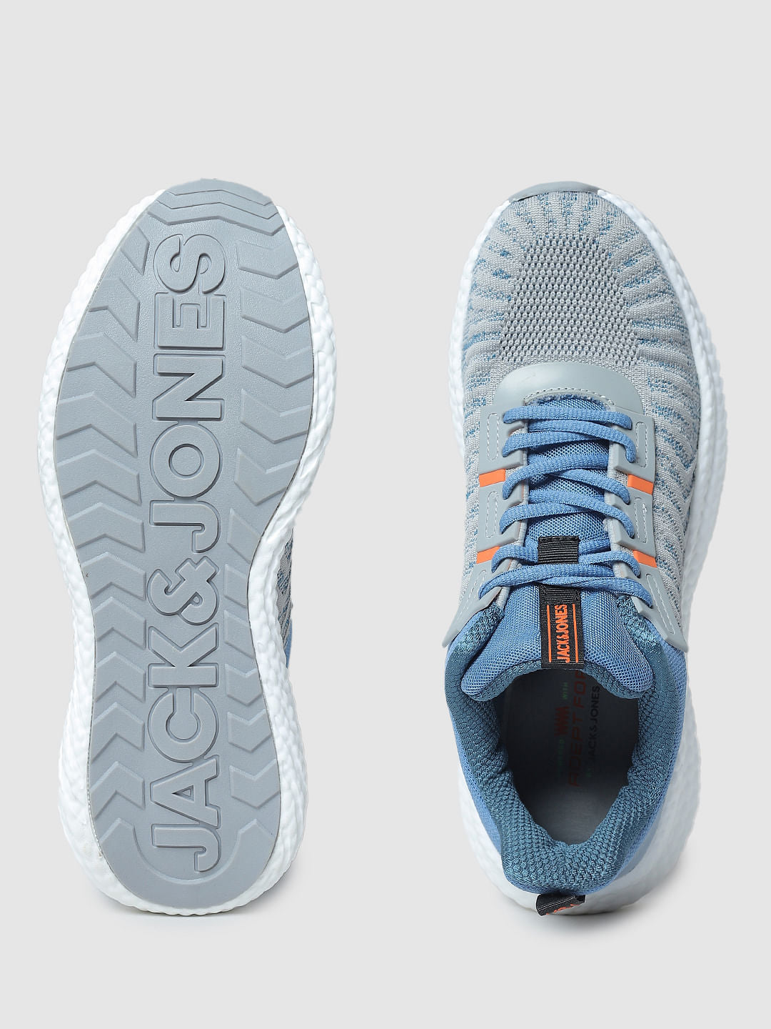 Light Blue Mesh Detail Lace-Up Sneakers