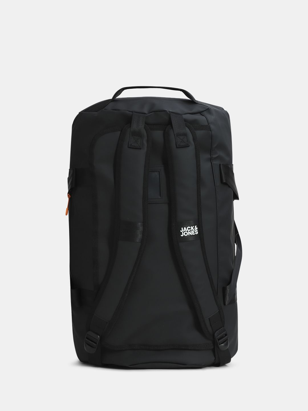 Black Logo Print Duffle Bag