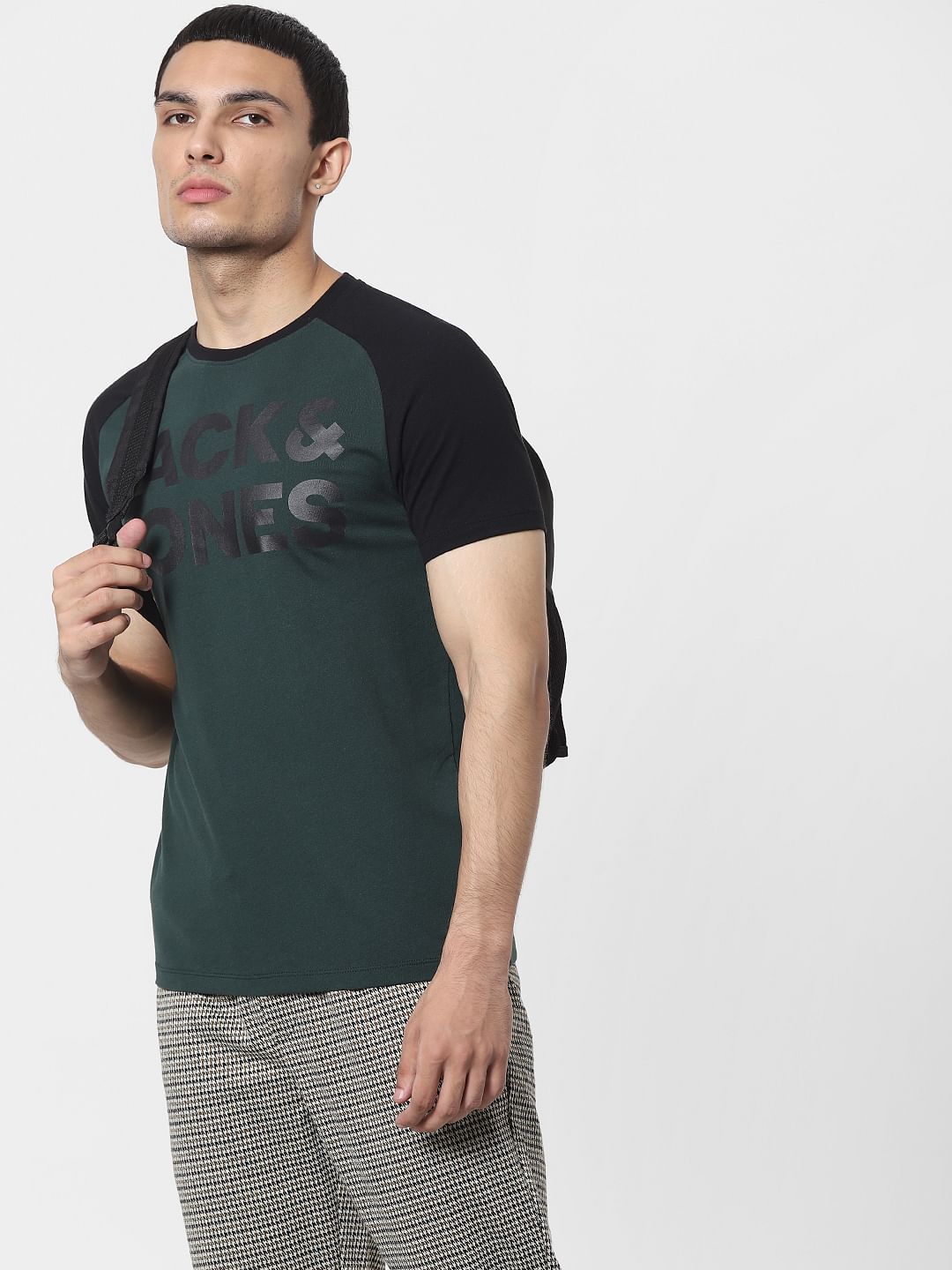Green Logo Print Crew Neck T-shirt - S