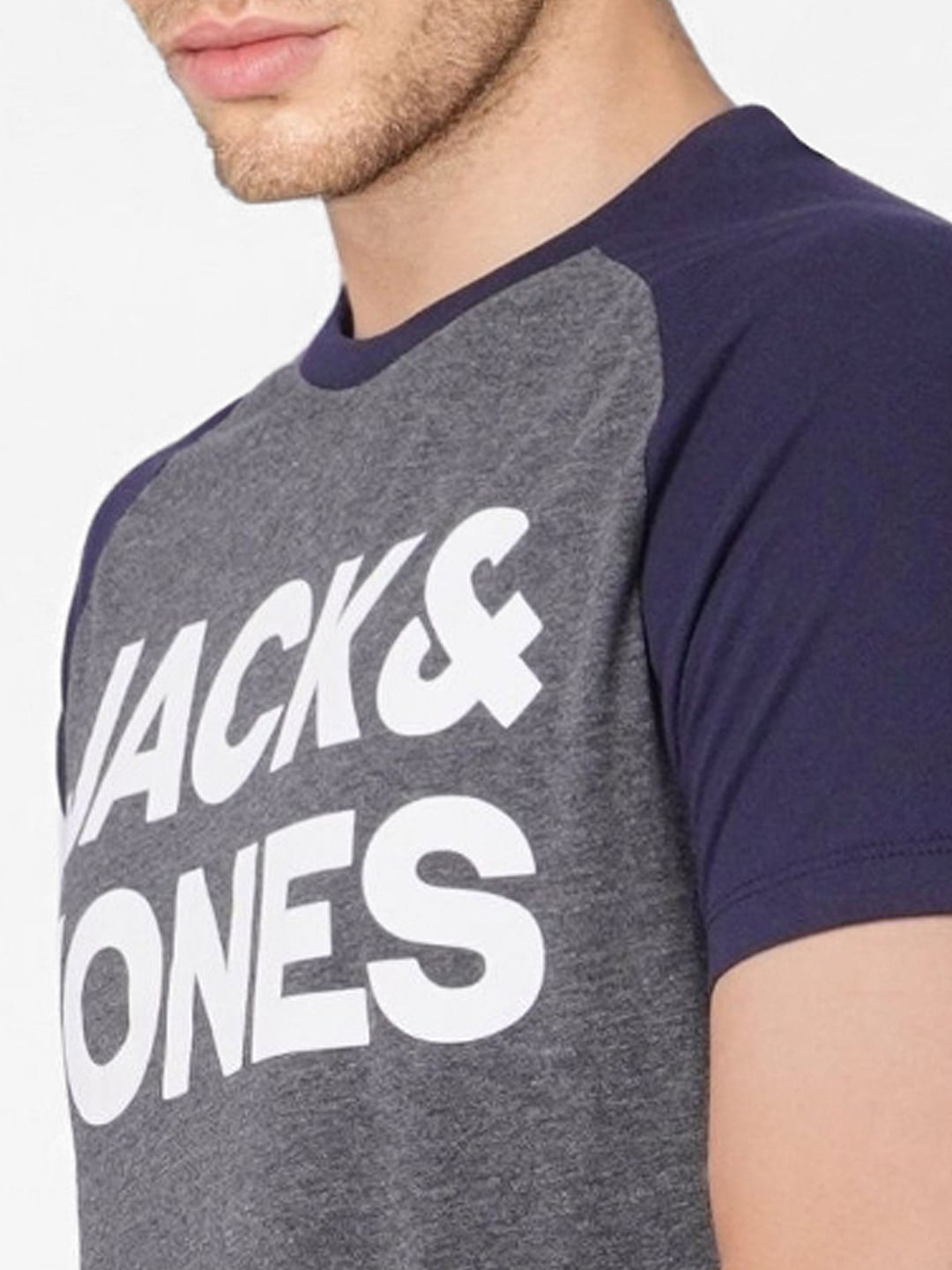 Grey Logo Print Crew Neck T-shirt