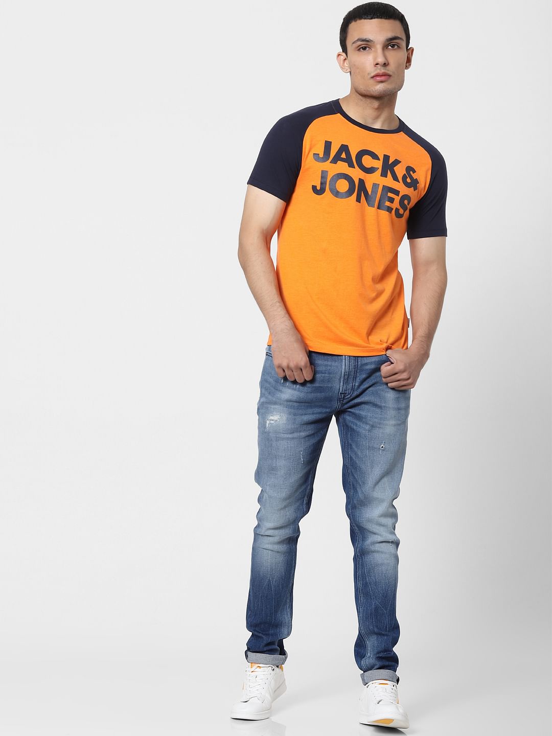 Grey Logo Print Crew Neck T-shirt