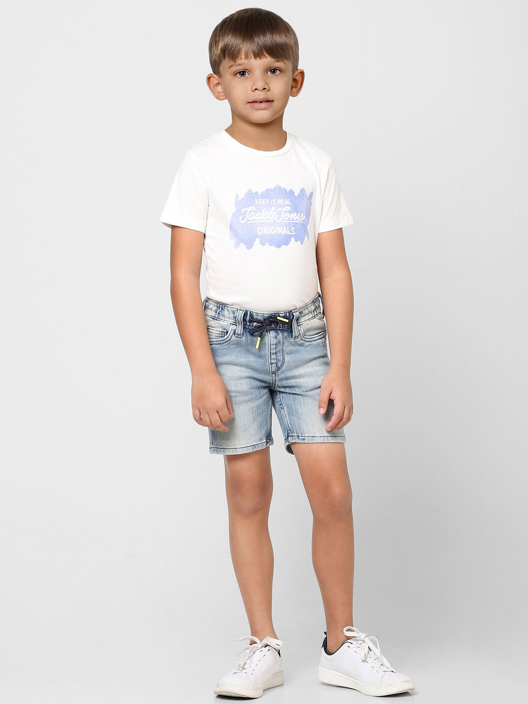 Boys Blue Mid Rise Denim Shorts